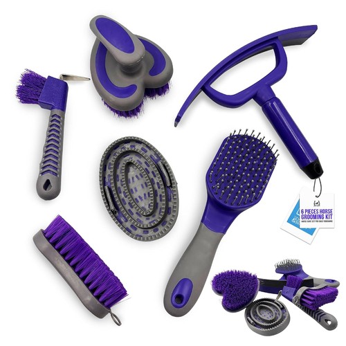 6pc horse grooming - set,